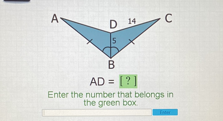 \[
A D=[?]
\]
Enter the number that belongs in the green box.