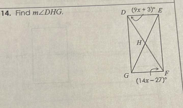 14. Find \( m \angle D H G \).
