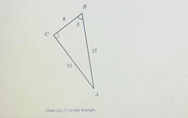 Find \( \sin (\beta) \) in the triangle.