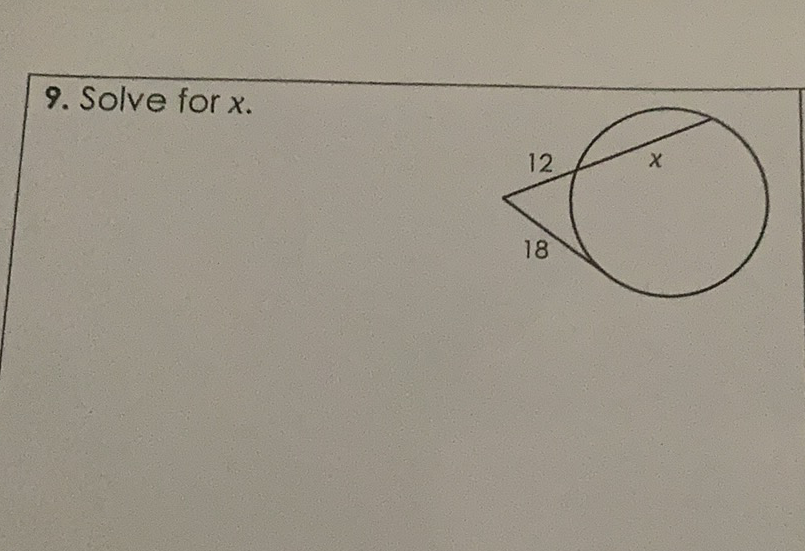 9. Solve for \( x \).