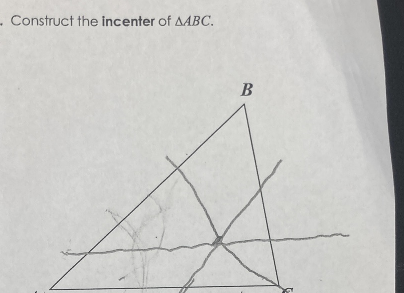 Construct the incenter of \( \triangle A B C \).