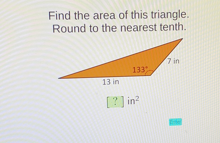 Find the area of this triangle. Round to the nearest tenth.