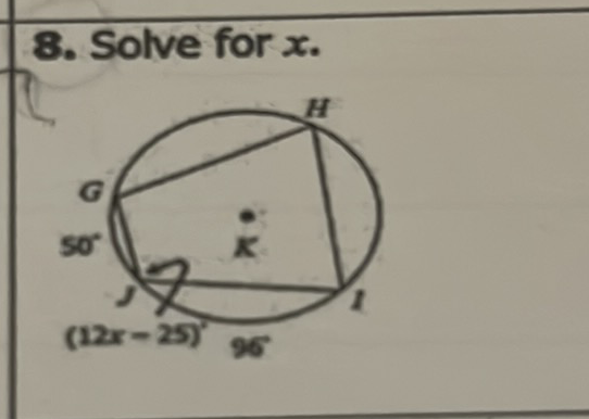 8. Solve for \( x \).