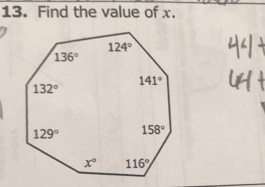 13. Find the value of \( x \).