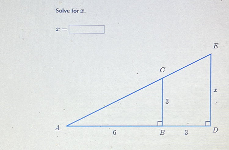 Solve for \( \boldsymbol{x} \).
\[
x=
\]