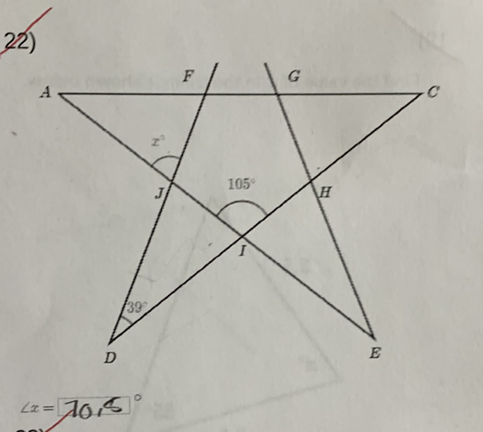 22)
\[
\angle x=70,5^{\circ}
\]