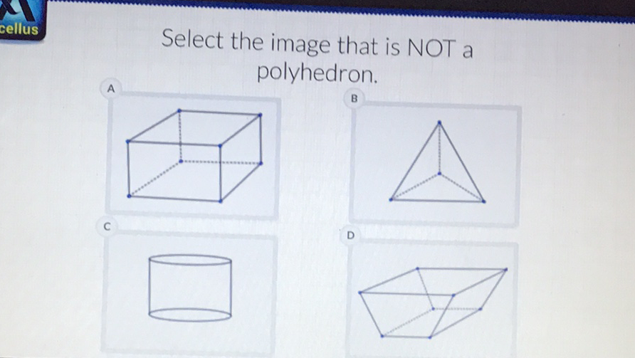 Select the image that is NOT a polyhedron.