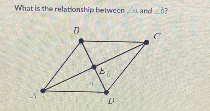 What is the relationship between \( \angle a \) and \( \angle b ? \)