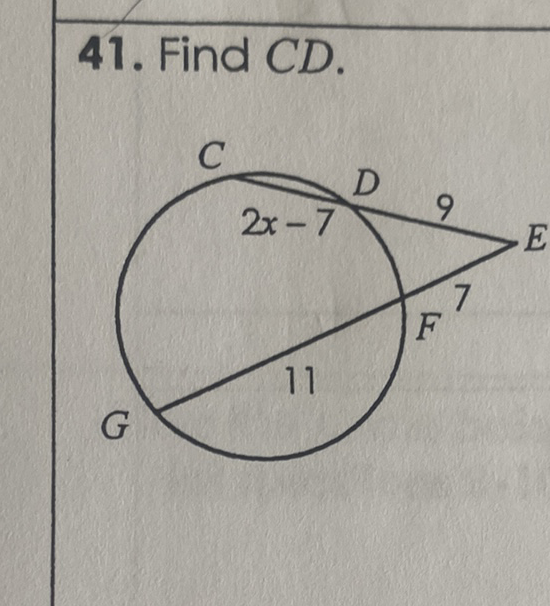41. Find \( C D \).
