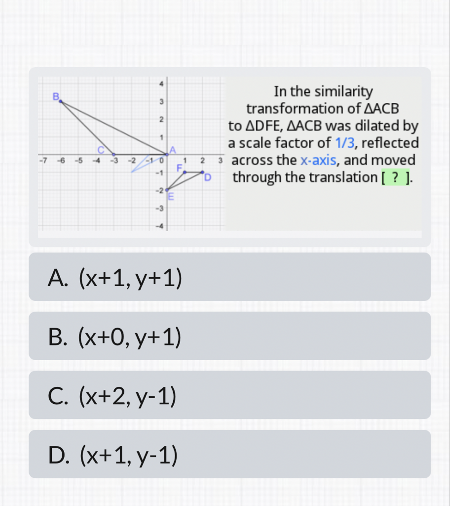 A. \( (x+1, y+1) \)
B. \( (x+0, y+1) \)
C. \( (x+2, y-1) \)
D. \( (x+1, y-1) \)