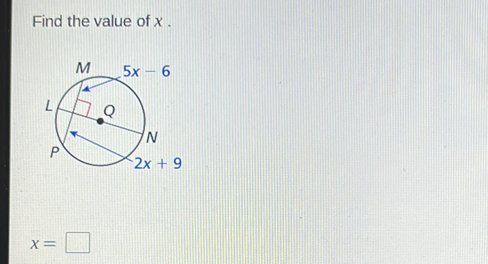 Find the value of \( x \).
\[
x=
\]