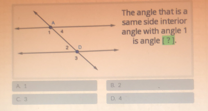 A 1
B. 2
C. 3
D. 4