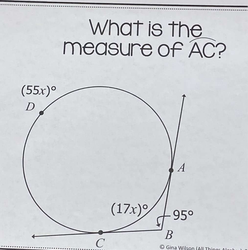 What is the measure of \( \overline{\mathrm{AC}} ? \)