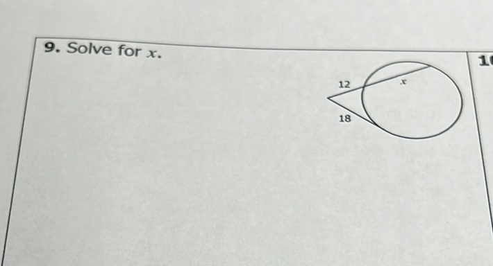 9. Solve for \( x \).