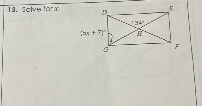 13. Solve for \( x \).