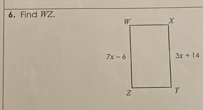 6. Find WZ.