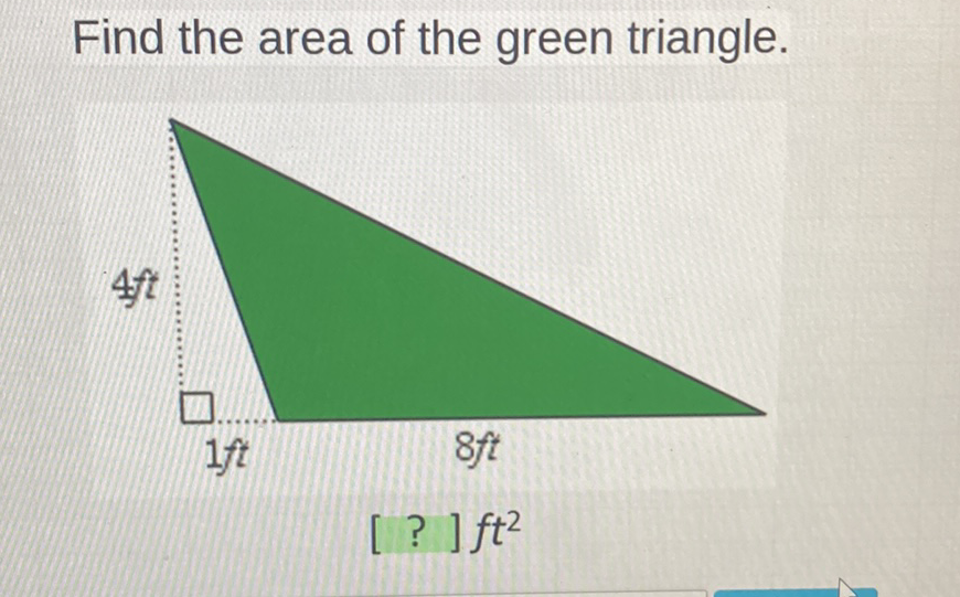 Find the area of the green triangle.