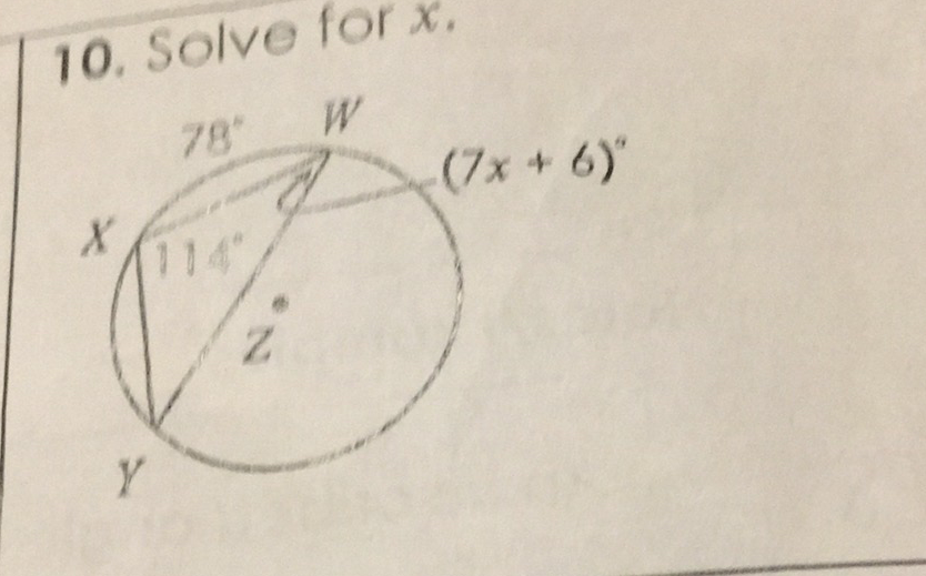 10. Solve for \( x \).