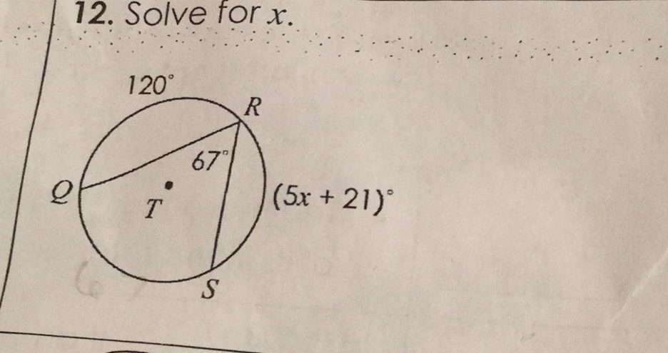 12. Solve for \( x \).