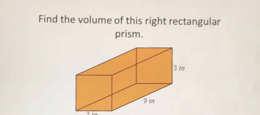 Find the volume of this right rectangular prism.