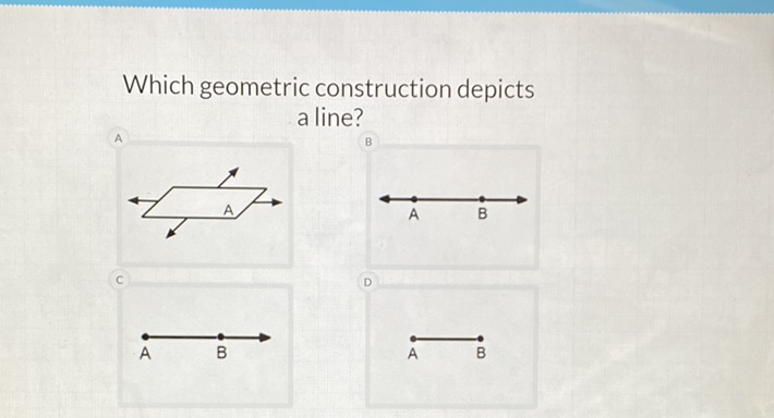 Which geometric construction depicts a line?