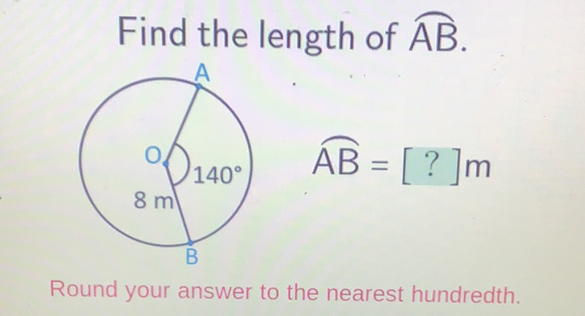 Find the length of \( \overparen{A B} \).
Round your answer to the nearest hundredth.