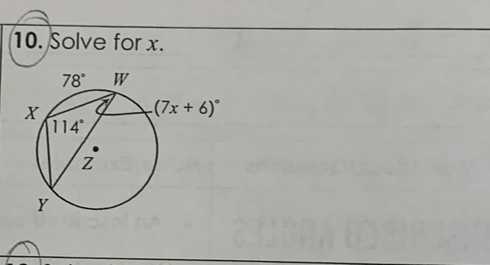 10. Solve for \( x \).