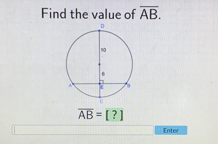 Find the value of \( \overline{\mathrm{AB}} \).
Enter