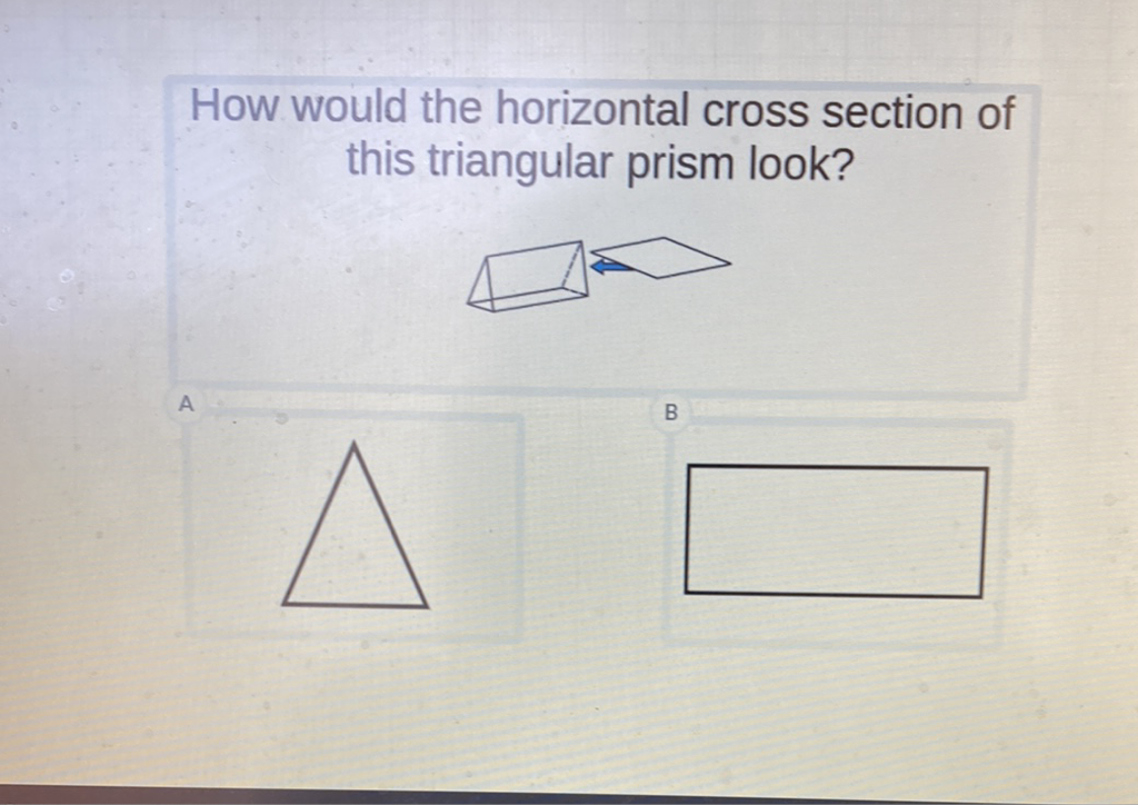 How would the horizontal cross section of this triangular prism look?