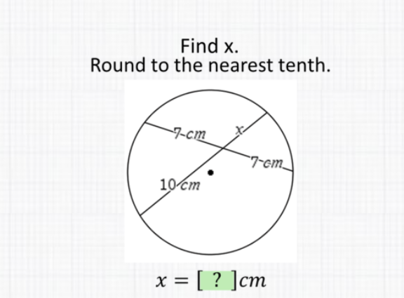 Find \( x \).
Round to the nearest tenth.