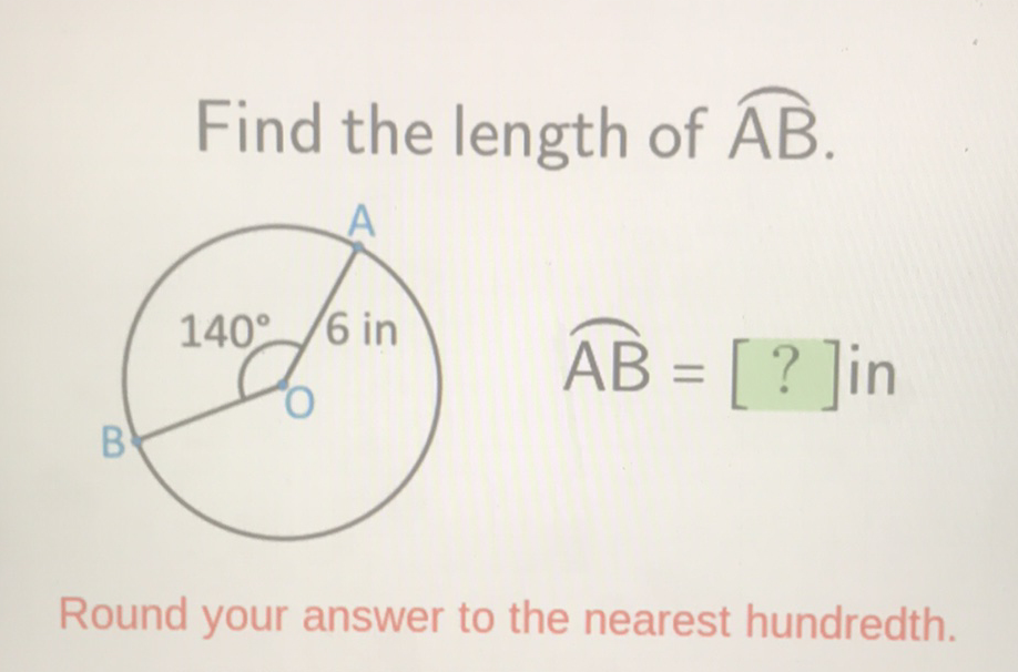 Find the length of \( \overparen{A B} \).
Round your answer to the nearest hundredth.