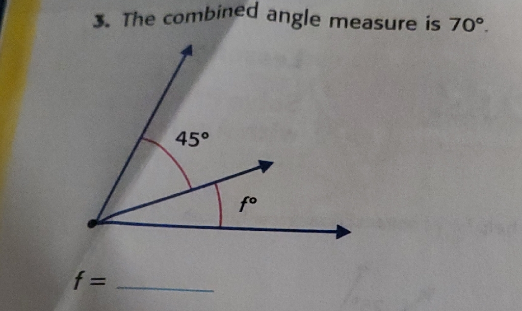 3. The combined angle measure is \( 70^{\circ} \).
\[
f=
\]