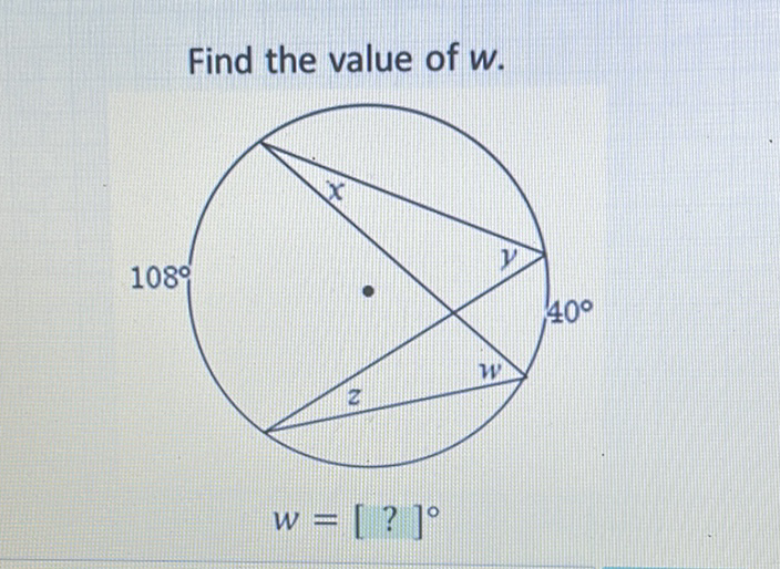 Find the value of \( w \).