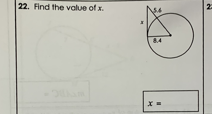 22. Find the value of \( x \).
2