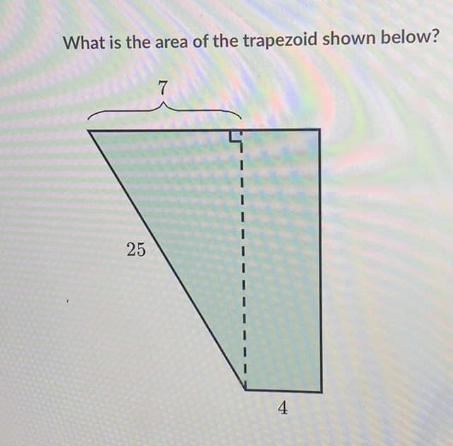 What is the area of the trapezoid shown below?