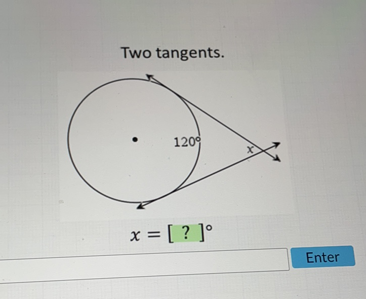 Two tangents.
Enter