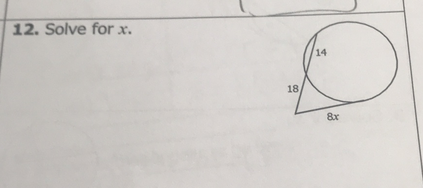 12. Solve for \( x \).