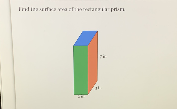 Find the surface area of the rectangular prism.