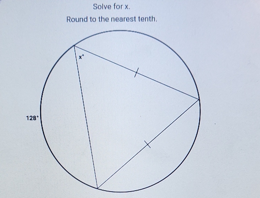 Solve for \( x \).
Round to the nearest tenth.