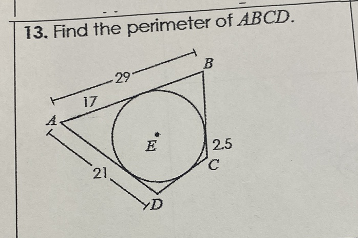 13. Find the perimeter of \( A B C D \).