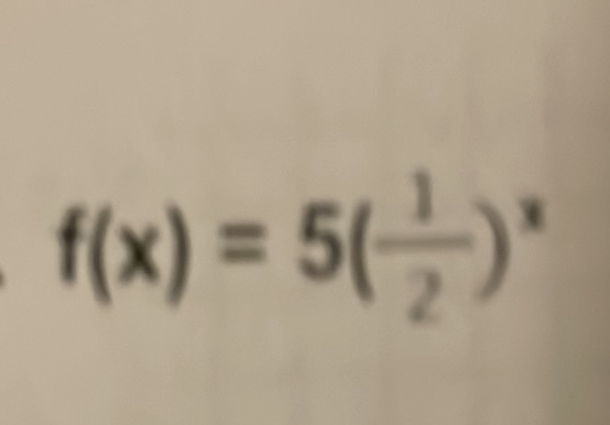 \( f(x)=5\left(\frac{1}{2}\right)^{x} \)
