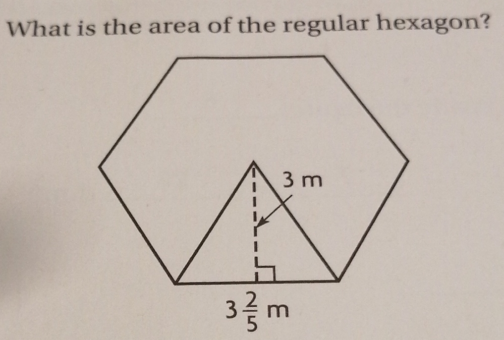 What is the area of the regular hexagon?