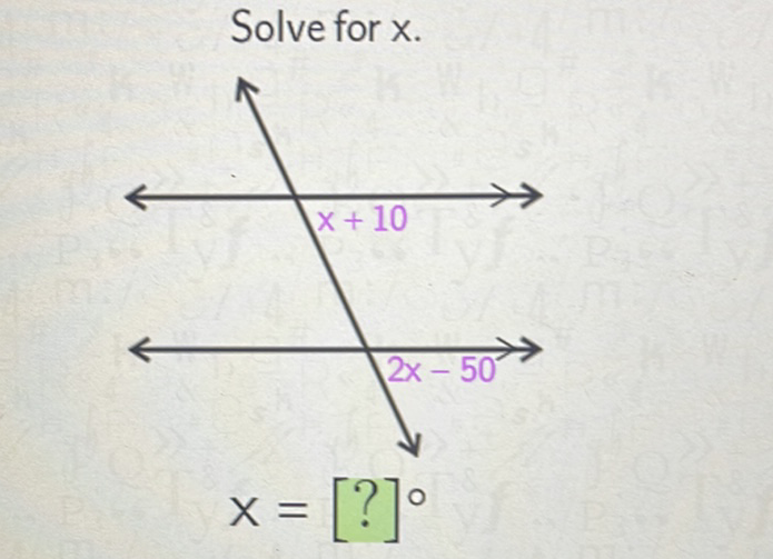 Solve for \( \mathrm{X} \).