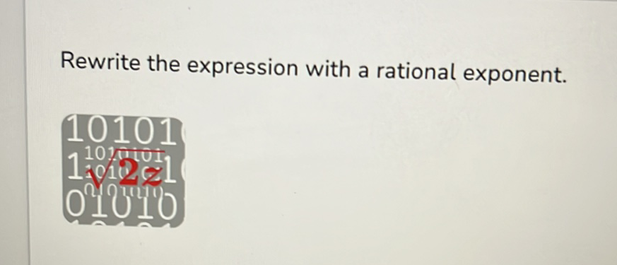 Rewrite the expression with a rational exponent.