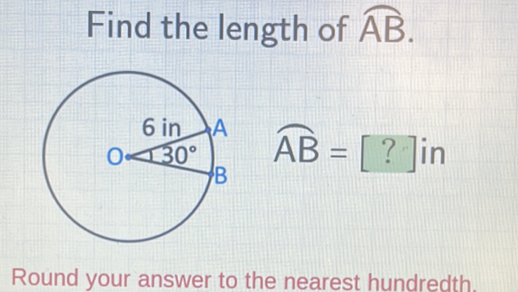 Find the length of \( \overparen{A B} \).
Round your answer to the nearest hundredth