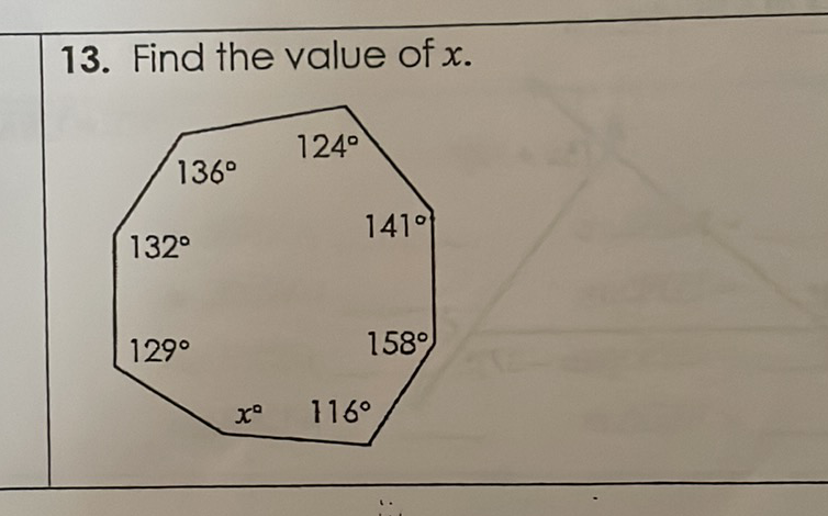 13. Find the value of \( x \).