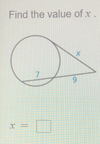 Find the value of \( x \).
\[
x=
\]