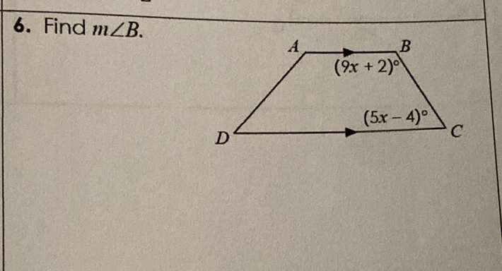 6. Find \( m \angle B \).