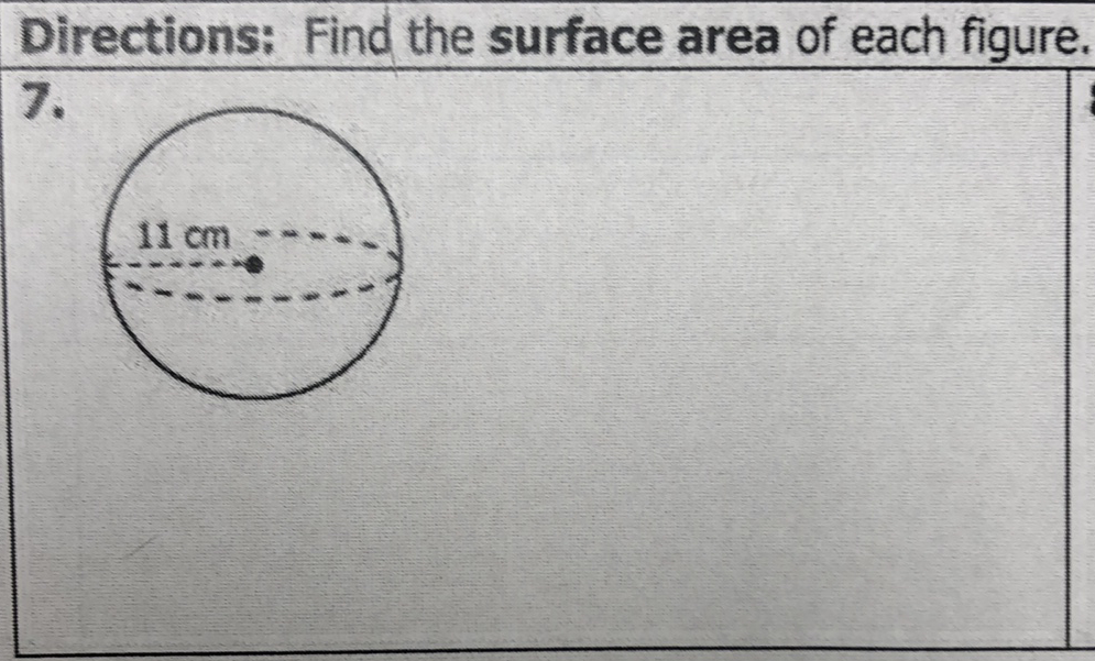 Directions: Find the surface area of each figure.