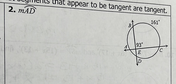 2. \( m \overparen{A D} \) appear to be tangent are tangent.